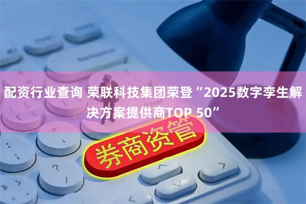 配资行业查询 荣联科技集团荣登“2025数字孪生解决方案提供商TOP 50”